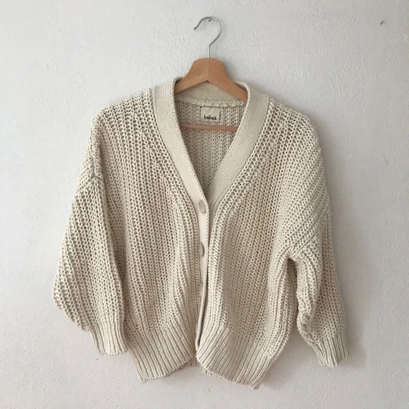 Babaa No. 18 cardigan in natural cotton, one size - Picture 3 of 8